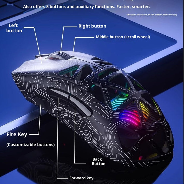 Topographic Honeycomb Tri-Mode Gaming Mouse