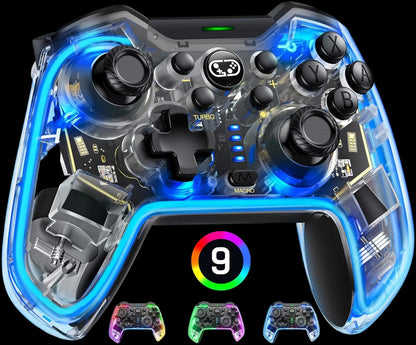 Neon RGB Transparent Gaming Controller