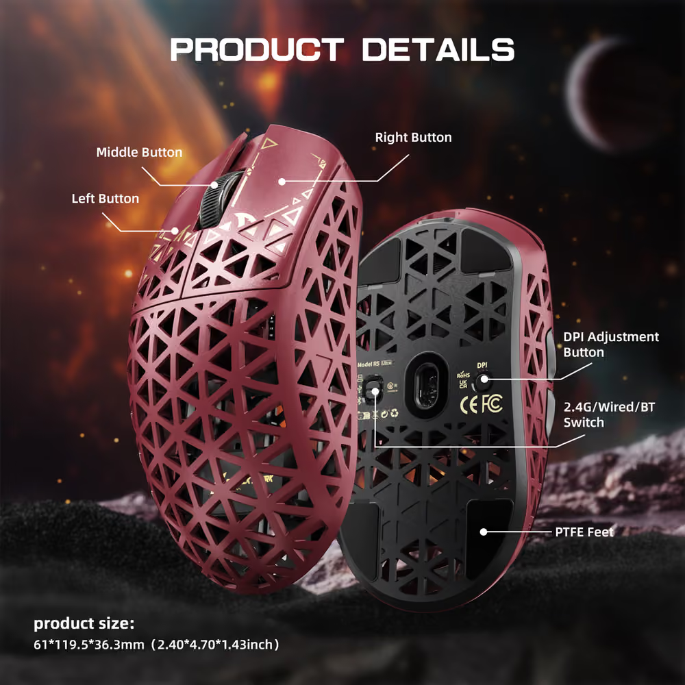 R5 Ultra Carbon Fiber Gaming Mouse