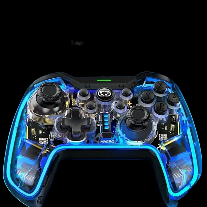 Neon RGB Transparent Gaming Controller
