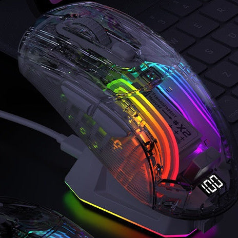 X2 Pro Tri-Mode RGB Transparent  Mouse