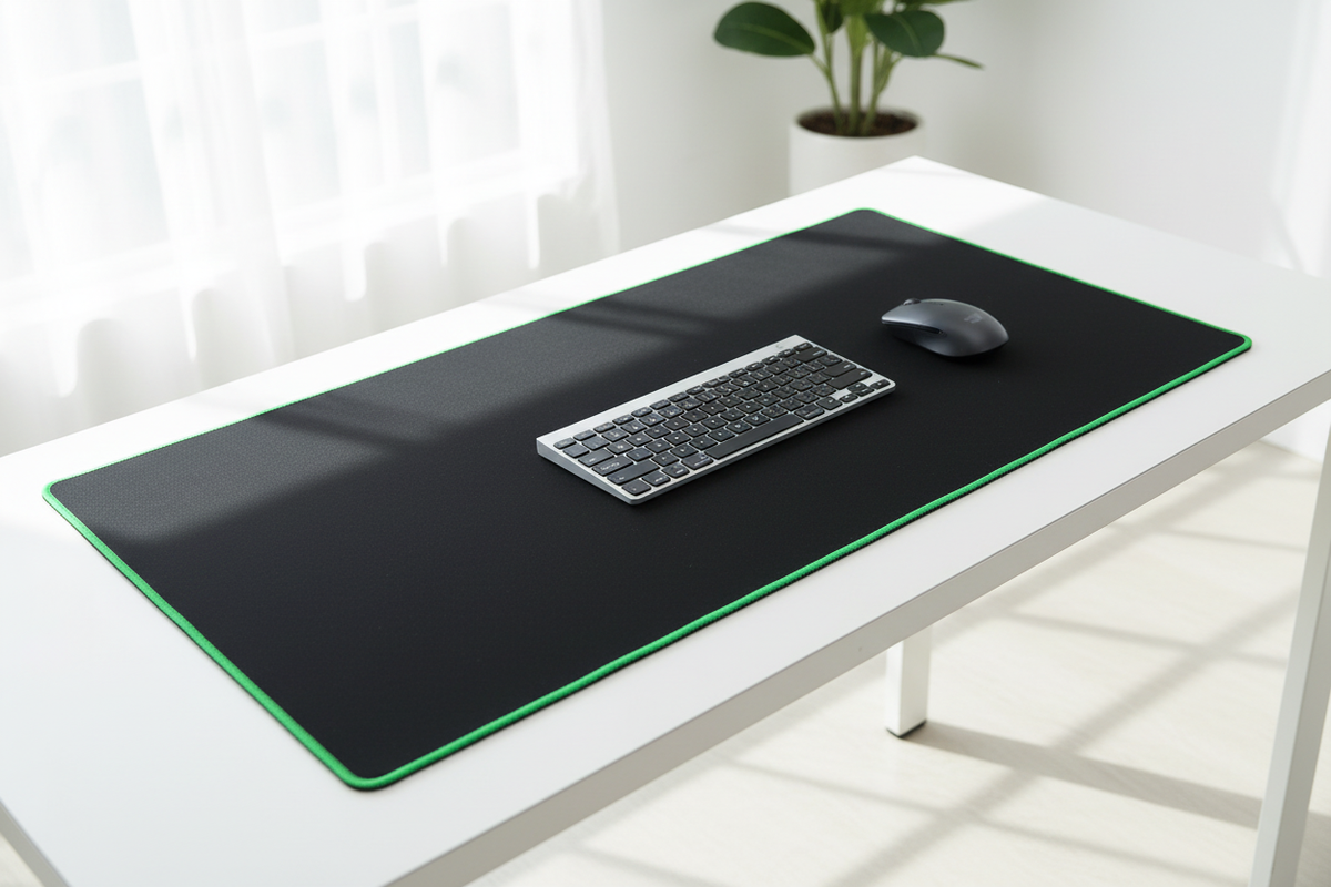 Green — White Desk Color Block