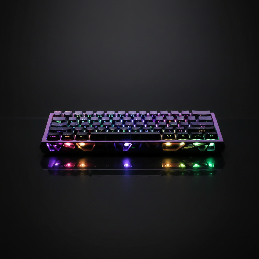 Purple RGB Keyboard - Minimalist Marketing