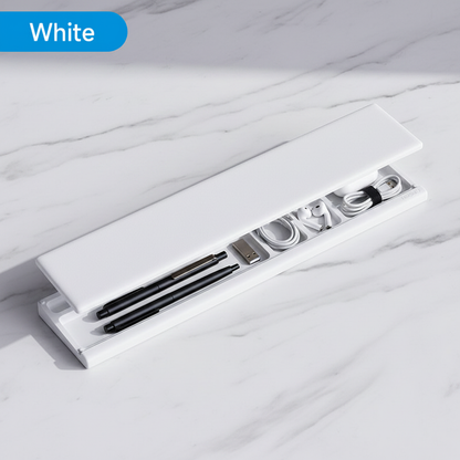 White — Storage Compartments Open